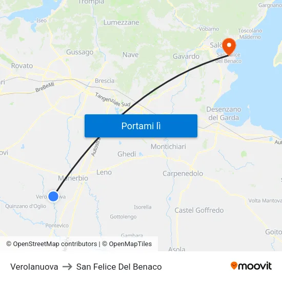 Verolanuova to San Felice Del Benaco map