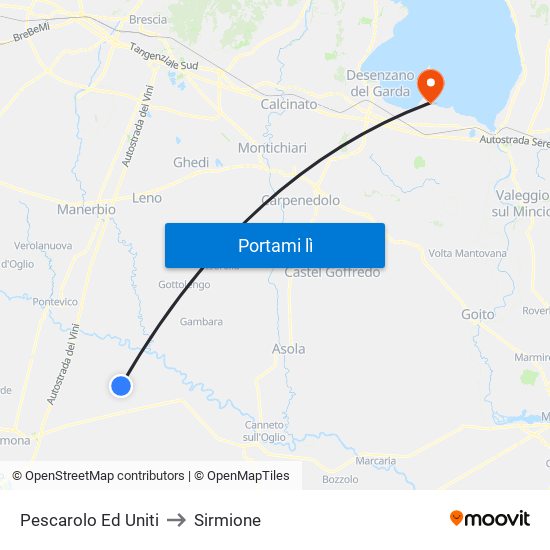 Pescarolo Ed Uniti to Sirmione map
