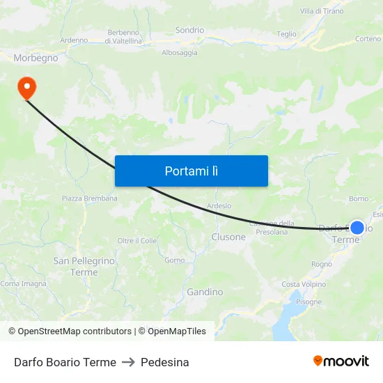 Darfo Boario Terme to Pedesina map