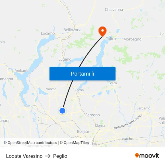 Locate Varesino to Peglio map