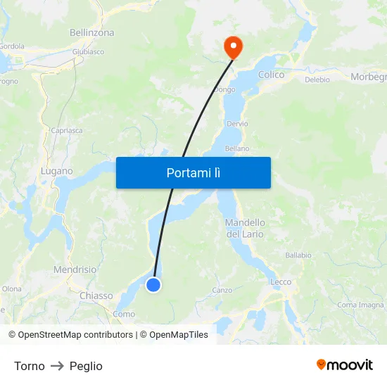 Torno to Peglio map