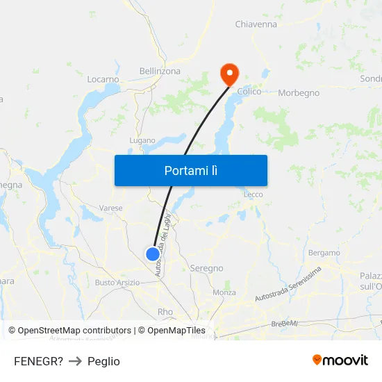 FENEGR? to Peglio map
