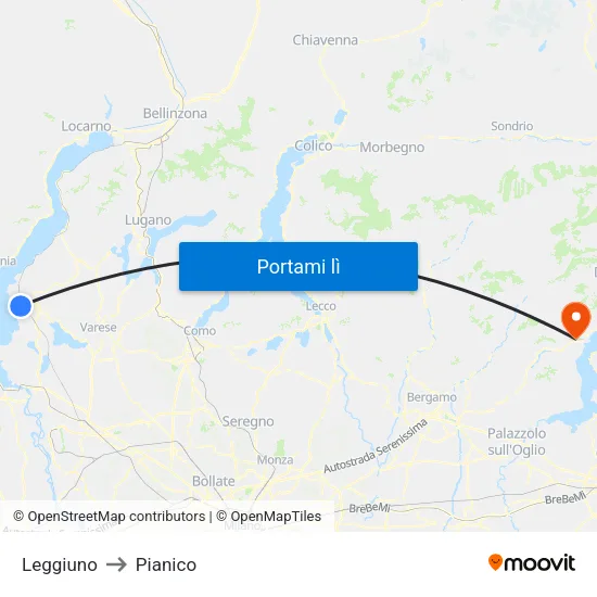 Leggiuno to Pianico map