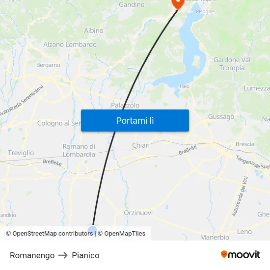 Romanengo to Pianico map