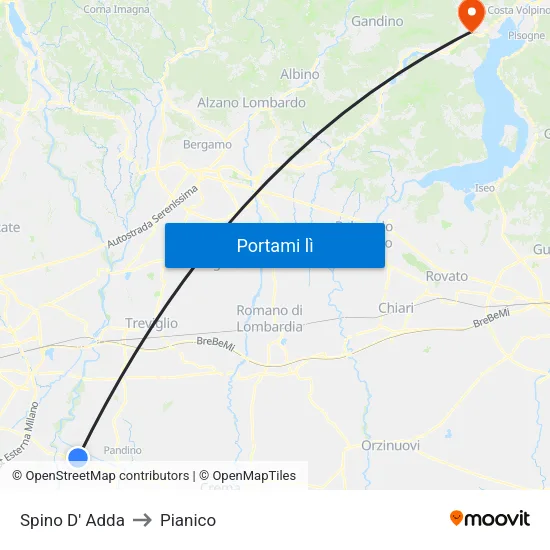 Spino D' Adda to Pianico map