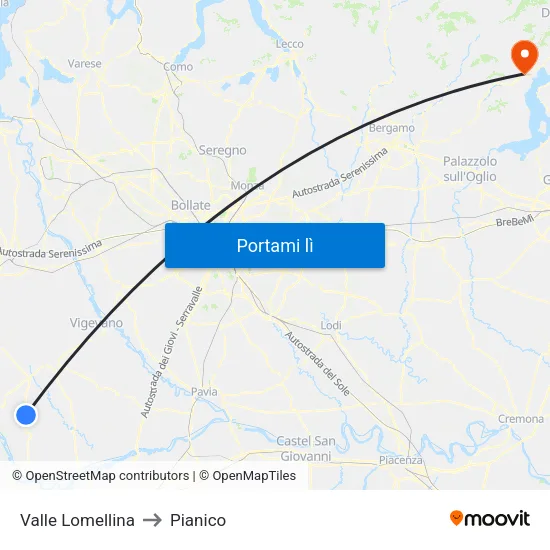 Valle Lomellina to Pianico map