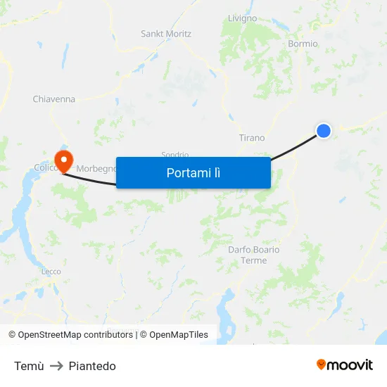 Temù to Piantedo map