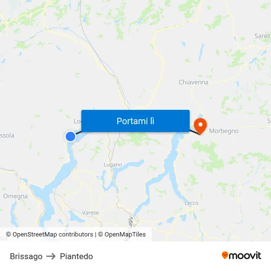 Brissago to Piantedo map