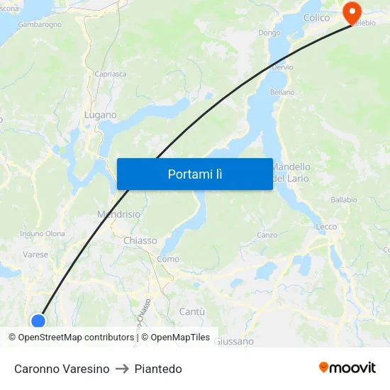 Caronno Varesino to Piantedo map
