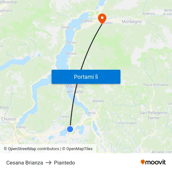Cesana Brianza to Piantedo map