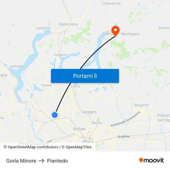 Gorla Minore to Piantedo map