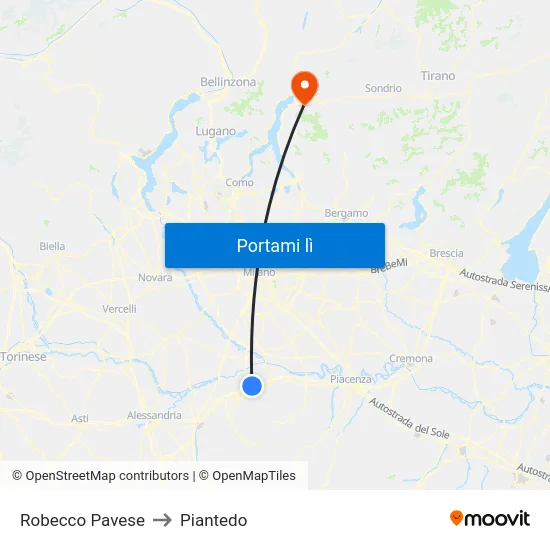 Robecco Pavese to Piantedo map