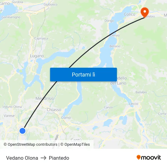 Vedano Olona to Piantedo map