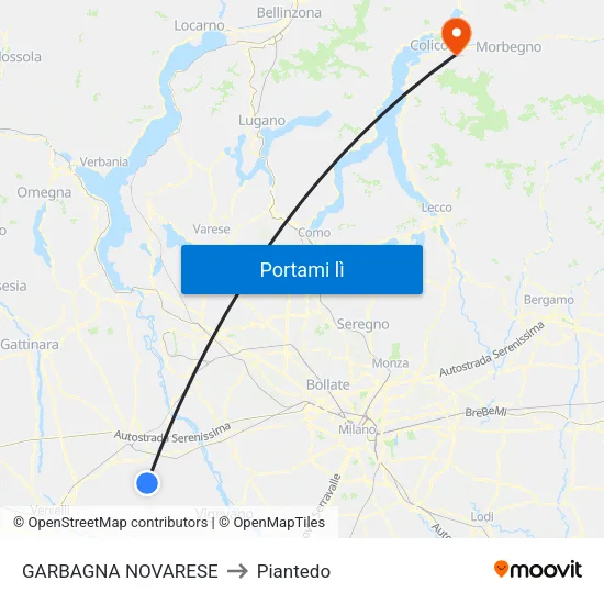 GARBAGNA NOVARESE to Piantedo map