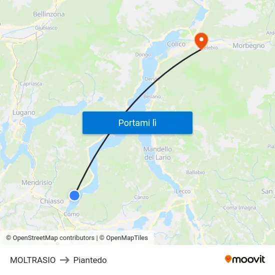 MOLTRASIO to Piantedo map