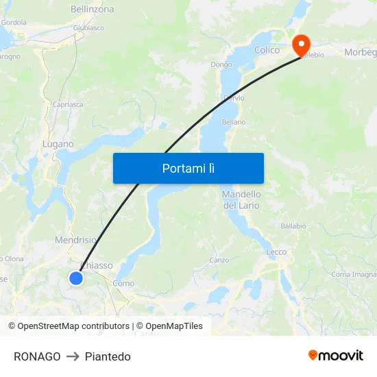 RONAGO to Piantedo map