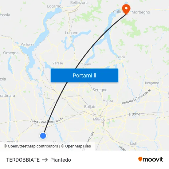 TERDOBBIATE to Piantedo map