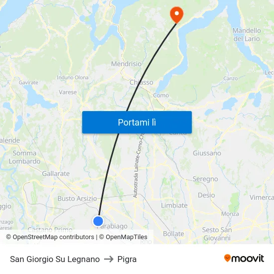 San Giorgio Su Legnano to Pigra map