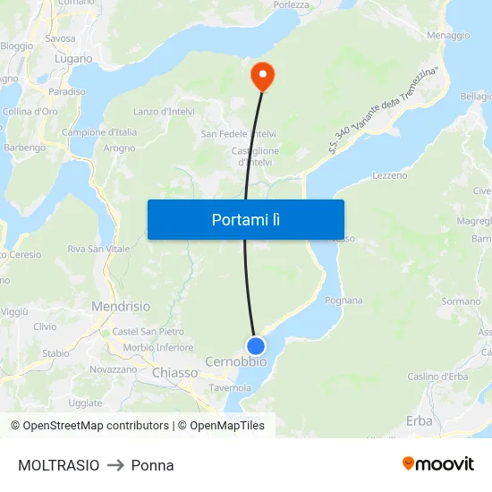 MOLTRASIO to Ponna map