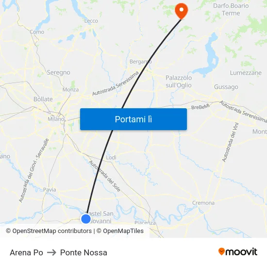 Arena Po to Ponte Nossa map