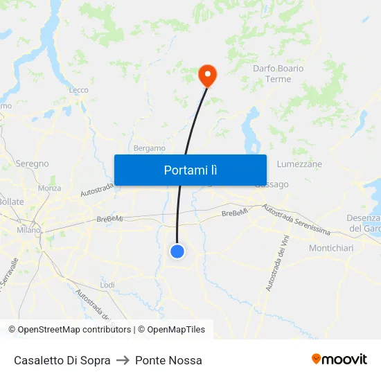 Casaletto Di Sopra to Ponte Nossa map