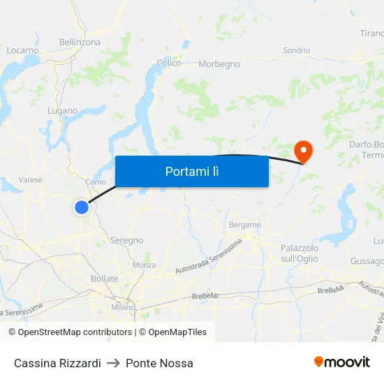 Cassina Rizzardi to Ponte Nossa map