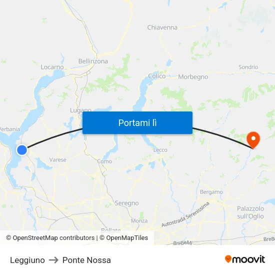 Leggiuno to Ponte Nossa map
