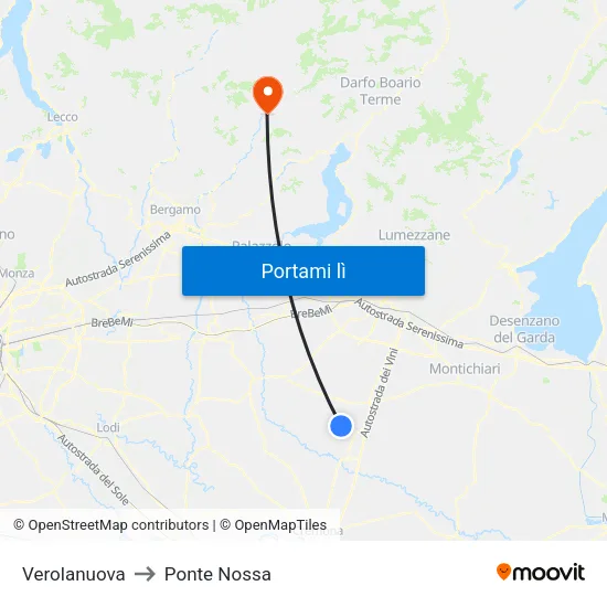 Verolanuova to Ponte Nossa map