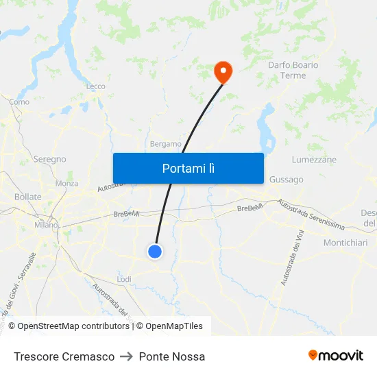 Trescore Cremasco to Ponte Nossa map