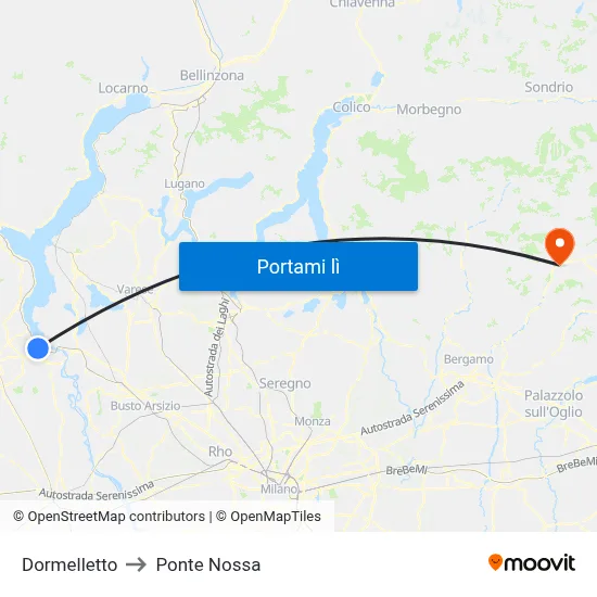 Dormelletto to Ponte Nossa map