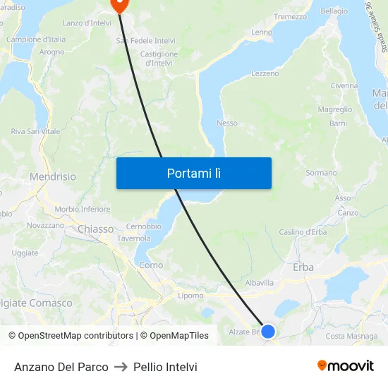 Anzano Del Parco to Pellio Intelvi map