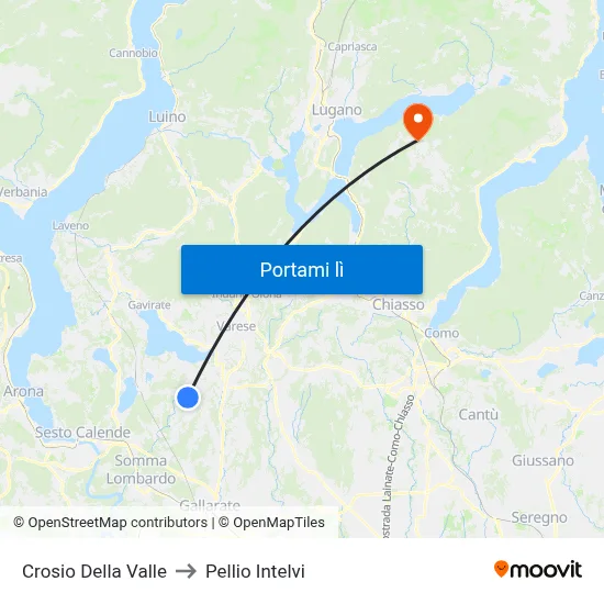 Crosio Della Valle to Pellio Intelvi map
