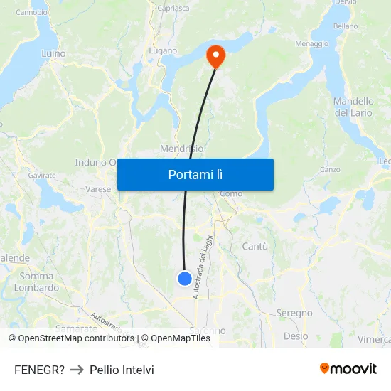 FENEGR? to Pellio Intelvi map