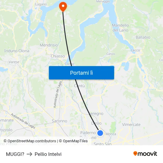 MUGGI? to Pellio Intelvi map
