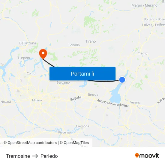 Tremosine to Perledo map