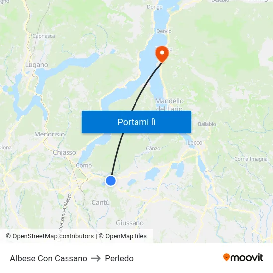 Albese Con Cassano to Perledo map