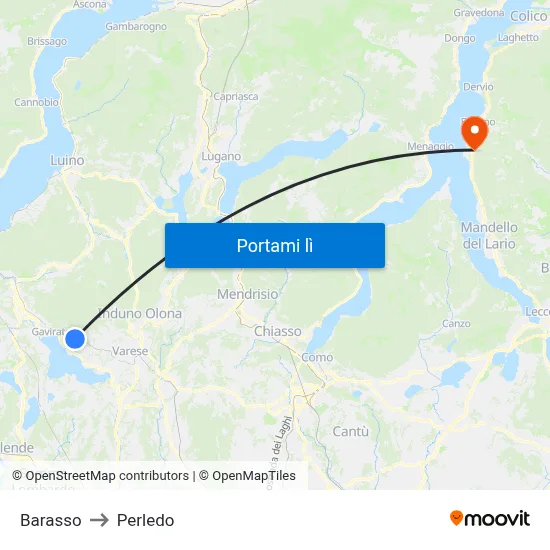 Barasso to Perledo map