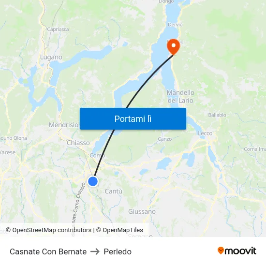 Casnate Con Bernate to Perledo map