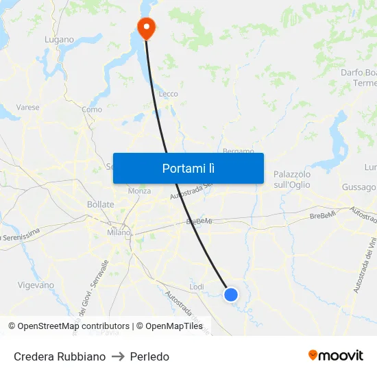 Credera Rubbiano to Perledo map