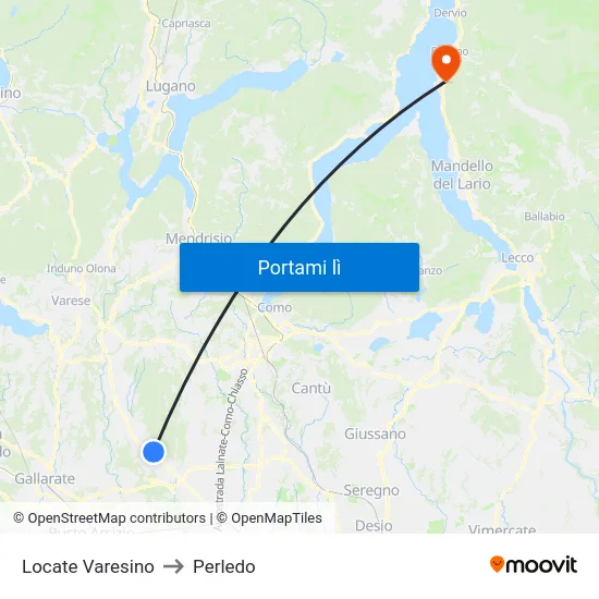 Locate Varesino to Perledo map