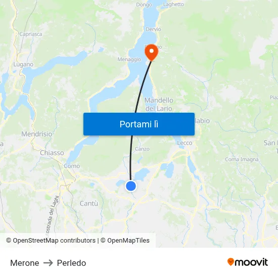 Merone to Perledo map