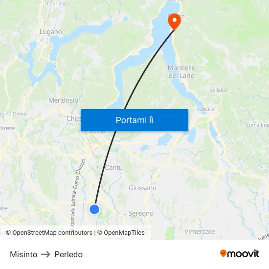 Misinto to Perledo map
