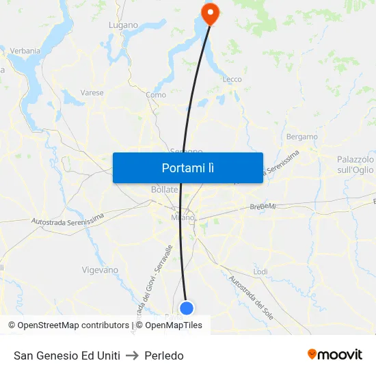 San Genesio Ed Uniti to Perledo map
