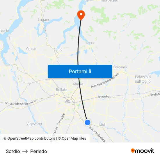 Sordio to Perledo map