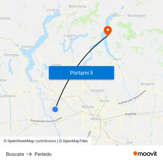 Buscate to Perledo map