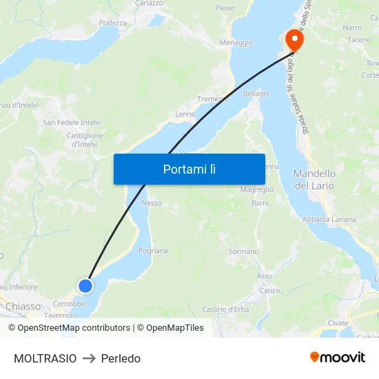 MOLTRASIO to Perledo map