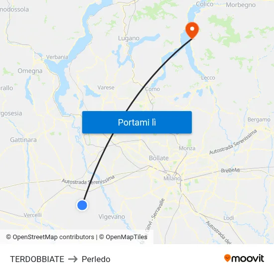 TERDOBBIATE to Perledo map