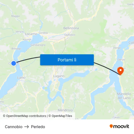 Cannobio to Perledo map