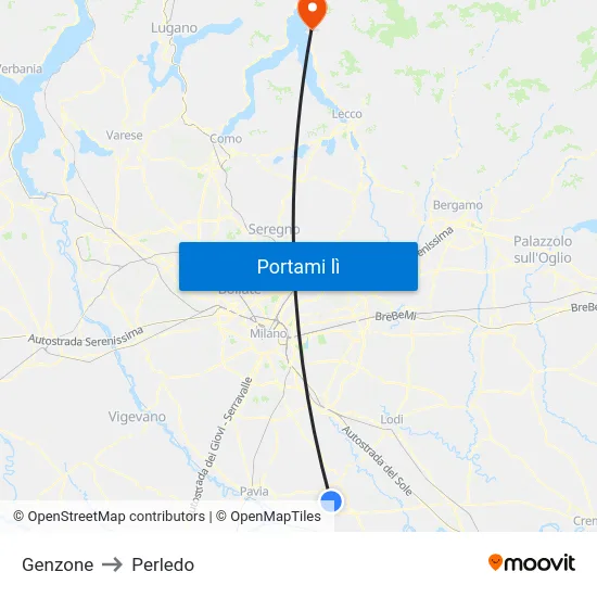 Genzone to Perledo map