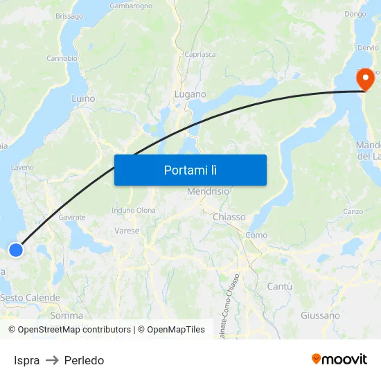 Ispra to Perledo map